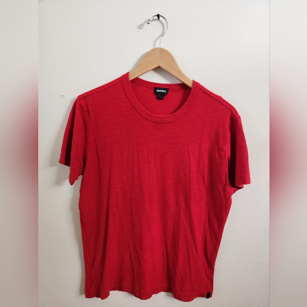 Diesel Men's T-Shirt Short‎ Sleeve Red Medium